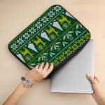 Laptop Sleeves - Knitted Pattern With Green Background 02