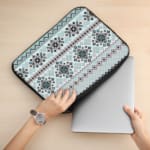 Laptop Sleeves - Knitted Pattern With Light Blue Background 02