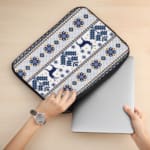 Laptop Sleeves - Knitted Pattern With White Background 02