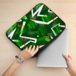 Laptop Sleeves - Vector Pattern With Green Background 02