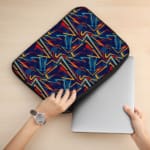 Laptop Sleeves - Vector Pattern With Blue Background 02