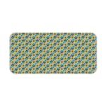 Infidu Geometric Pattern Art Desk Pad with a small, repeating pattern of blue and yellow shapes for a lively and playful look. Desk Pad kept on a plain white background