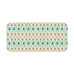 Infidu Knitted Pattern Desk Pad with a beige background featuring small, colorful flowers and geometric patterns. Desk Pad kept on a plain white background