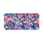 Infidu Desk Pad with vibrant pink and blue swirls, creating an energetic and eye-catching design. Desk Pad kept on a plain white background