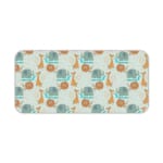 INFIDU desk mat featuring a playful lion and giraffe design on a light green background, perfect for kids’ studying, drawing, or gaming Desk Pad kept on a plain white background