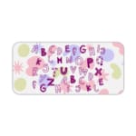 Infidu Alphabet Desk Pad with a white background featuring colorful letters and star shapes in various styles and colors. Desk Pad kept on a plain white background