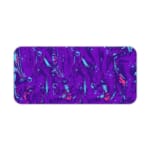 Infidu Vector Pattern Desk Pad with a swirling fluid pattern in purple and light blue on a deep purple background. Desk Pad kept on a plain white background