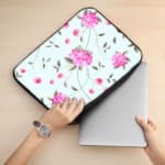 Laptop Sleeve - Floral Pattern With Light Blue Background 02