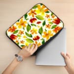 Laptop Sleeve - Floral Pattern With Light Yellow Background 02