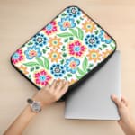 Laptop Sleeve - Floral Pattern With White Background 02