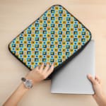 Laptop Sleeve - Geometric Pattern With Blue Background 02