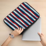 Laptop Sleeve - Geometric Pattern With Red And Blue Straight Design 02