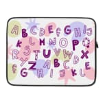 Laptop Sleeve - Kids Pattern Alphabet Laptop Sleeves With Light Color Background 03