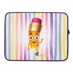 Laptop Sleeve - Crayon Cartoon Laptop Sleeves With Colorful Crayon Lines Background 03