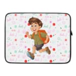 Running Boy Laptop Sleeves with White Background 03