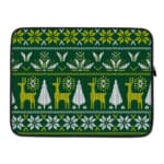 Laptop Sleeves - Knitted Pattern With Green Background 03