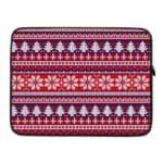 Laptop Sleeves - Knitted Pattern Red Color With Purple Background 03