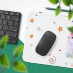 INFIDU Bring the Beauty of Unicorn to Your Desk Desk Pad with an anime-inspired unicorn design on a white background, perfect for a whimsical touch Desk Pad on the Mouse