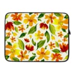 Laptop Sleeve - Floral Pattern With Light Yellow Background 03