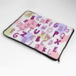 Laptop Sleeve - Kids Pattern Alphabet Laptop Sleeves With Light Color Background 04