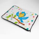 Kids Pattern - Lovely Singing Parrot Illustration With Musical Background Laptop Sleeves 04