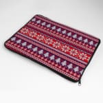 Laptop Sleeves - Knitted Pattern Red Color With Purple Background 04