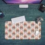 Infidu Desk Pad with beige floral pattern for a stylish workspace. Desk Pad in computer table