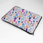 Laptop Sleeve - Floral Pattern With Multi Color Flower and Leaf With White Background 04