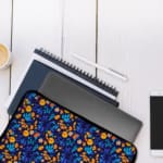 Laptop Sleeve - Floral Pattern With Dark Blue Background 05