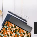 Laptop Sleeve - Geometric Pattern With Green And Orange 05