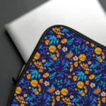 Laptop Sleeve - Floral Pattern With Dark Blue Background 06