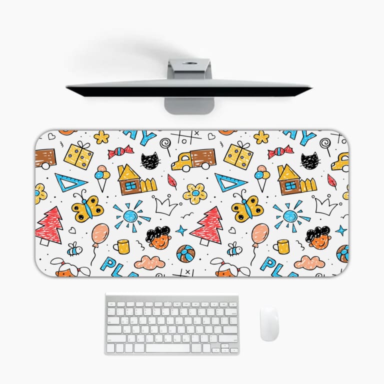 Line Art Desk Pad with Pencil Drawings -Creative and Functional 1