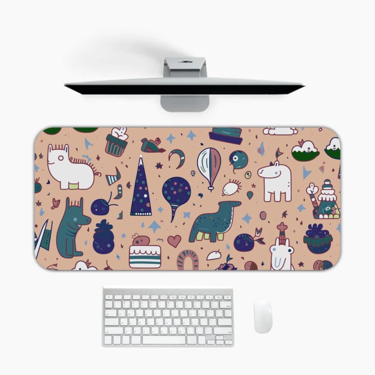 Line Art Desk Pad with Pencil Drawings - Creative and Functional 1