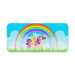 Infidu Unicorn Desk Mat features a colorful forest scene with a unicorn, rainbow, and blue sky, perfect for adding magic to your desk. Desk Pad kept on a plain white background