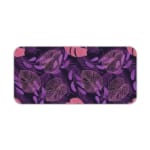 Stylized leaf patterns in lighter shades of purple and pink on the Infidu Bring the Beauty of Flowers Desk Pad kept on a plain white background