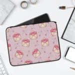 Infidu Love Letter Envelope Heart Pattern Laptop Sleeve with light pink background and cute envelope designs with hearts inside. laptop sleeve kept on a plain white background