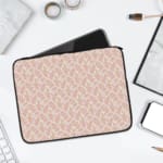 Elegant Peach Floral Pattern Laptop Sleeve 1