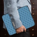 Infidu Simple Blue Polka Dot Laptop Sleeve – Stylish and Durable for the Person Holding the Sleeve