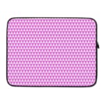 Light purple laptop sleeve with white triangle pattern, designed for a modern and minimalist look. laptop sleeve kept on a plain white background