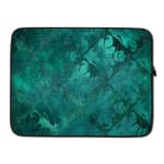 Infidu Dark Textured Teal-Green Laptop Sleeve with a smooth and elegant design. laptop sleeve kept on a plain white background