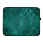 Infidu dark green laptop sleeve with textured pattern design laptop sleeve kept on a plain white background