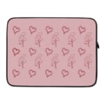 Infidu Light Pink Heart Outline Laptop Sleeve -Delicate Laptop Protection laptop sleeve kept on a plain white background