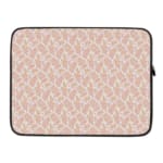 Elegant Peach Floral Pattern Laptop Sleeve 4