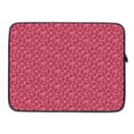 Infidu pink floral textured laptop sleeve with a delicate pattern and secure zip. laptop sleeve kept on a plain white background