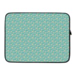 Infidu Light Blue Laptop Sleeve with Gold Heart Pattern – Simple and stylish design to protect your laptop. laptop sleeve kept on a plain white background