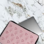 Infidu Light Pink Heart Outline Laptop Sleeve -Delicate Laptop Protection The laptop sleeve covers the laptop