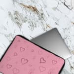 Infidu Light Pink Heart Outline Laptop Sleeve -Delicate Laptop Protection The laptop sleeve covers the laptop