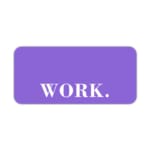 Infidu Work Desk Pad featuring the word "WORK." in white on a light purple background with a dark horizontal line above. Desk Pad kept on a plain white background